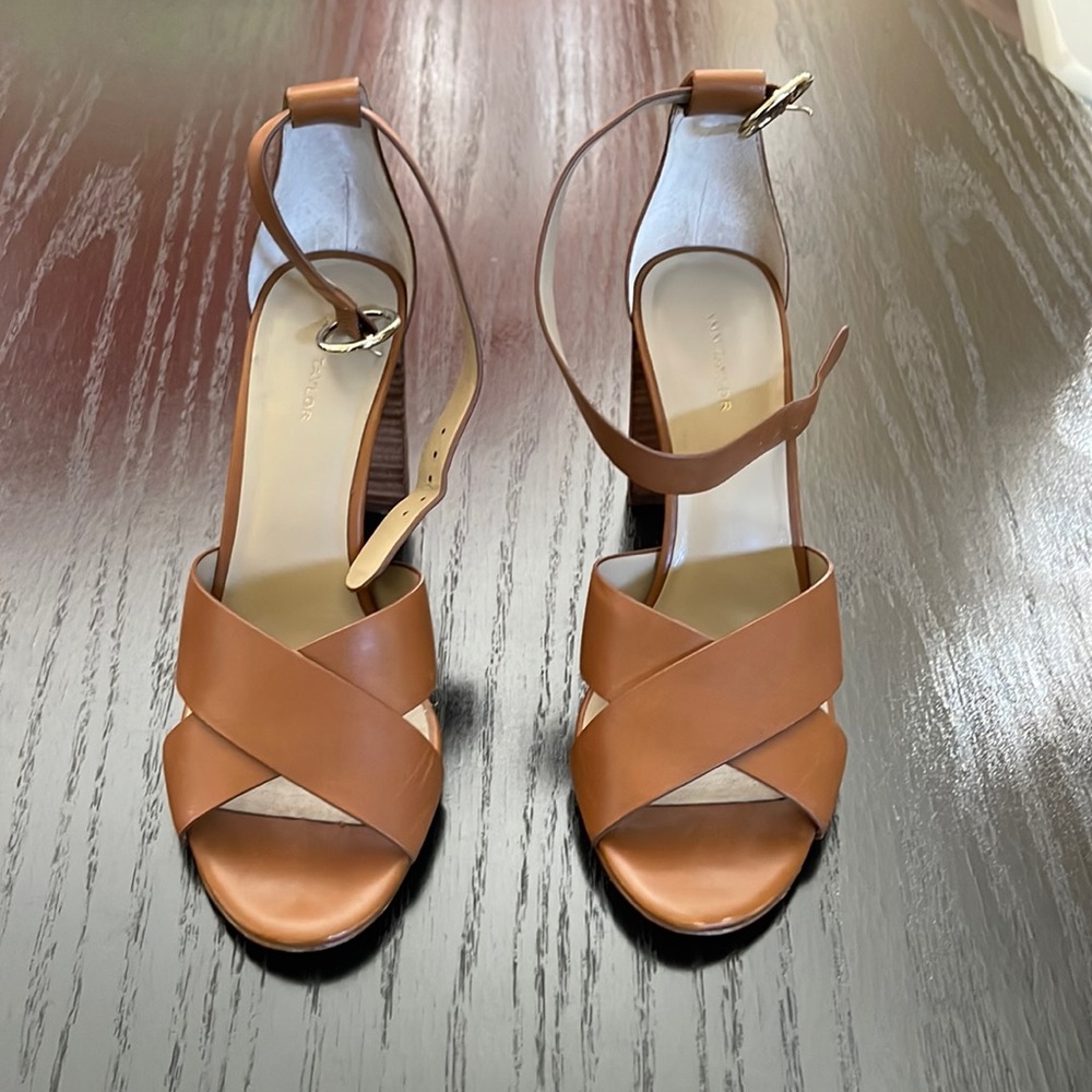 Ann Taylor, Liya Leather Block Heel Sandal